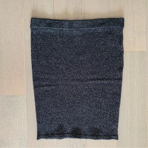 Forever 21 Black & Silver Pencil Skirt